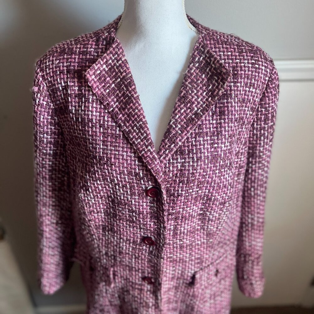 SET Allison Woods 2-piece Tweed Skirt Suit SZ 20W